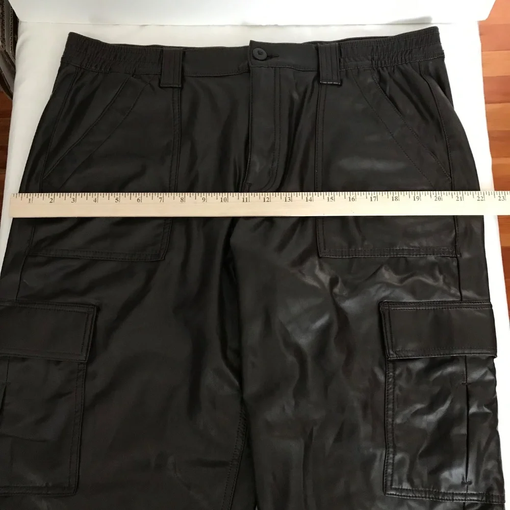 AMERICAN EAGLE Vegan Leather Stretch Cargo Pants Brown Women’s Plus Size 18